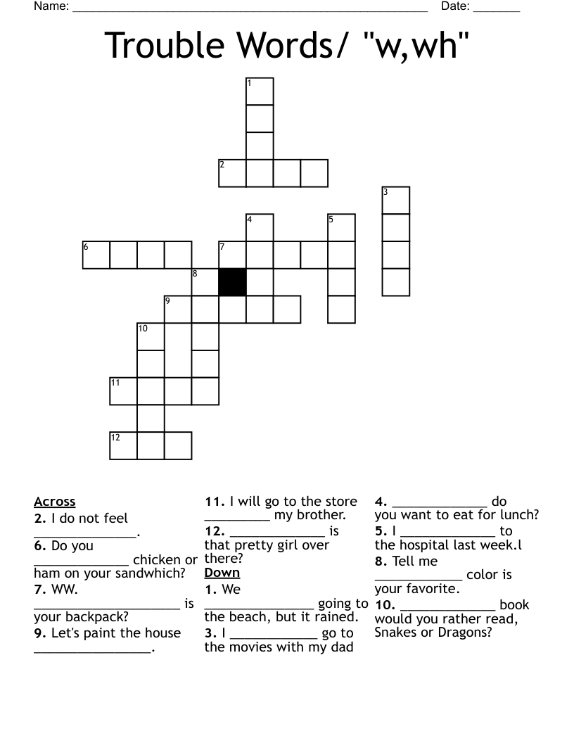 Trouble Words w wh Crossword WordMint