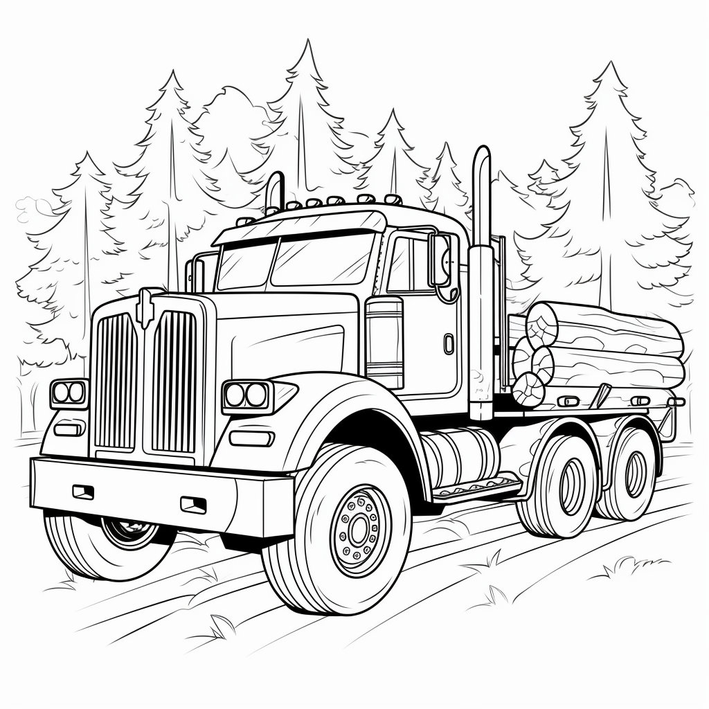 Truck Coloring Book 25 Grayscale Pages For Kids Adults PDF Printable Etsy Denmark