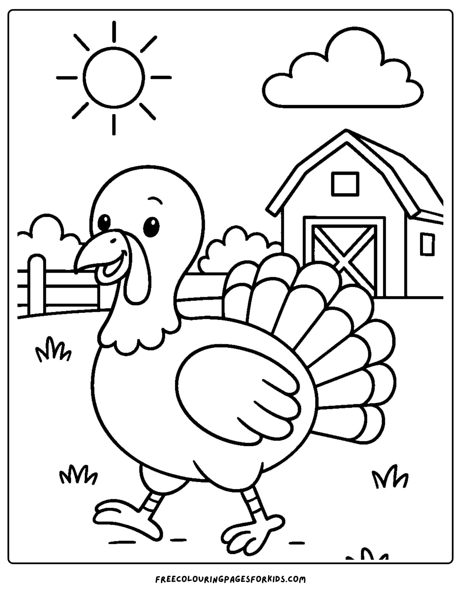 color pages of turkeys printable
