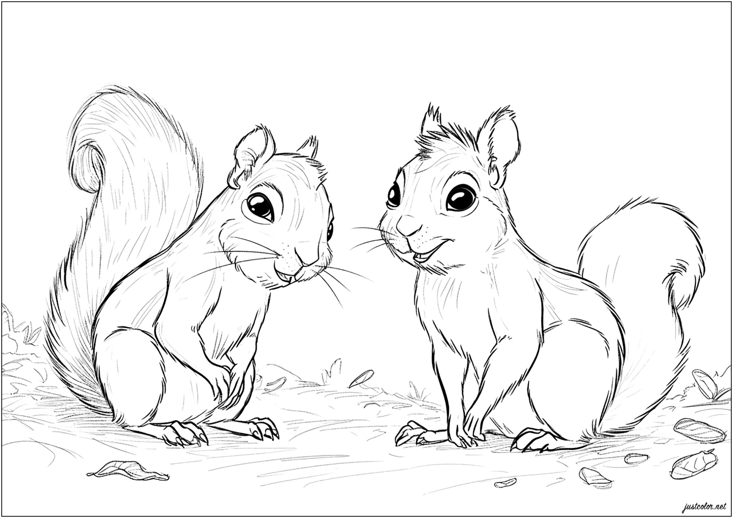 coloring pages of squirrels