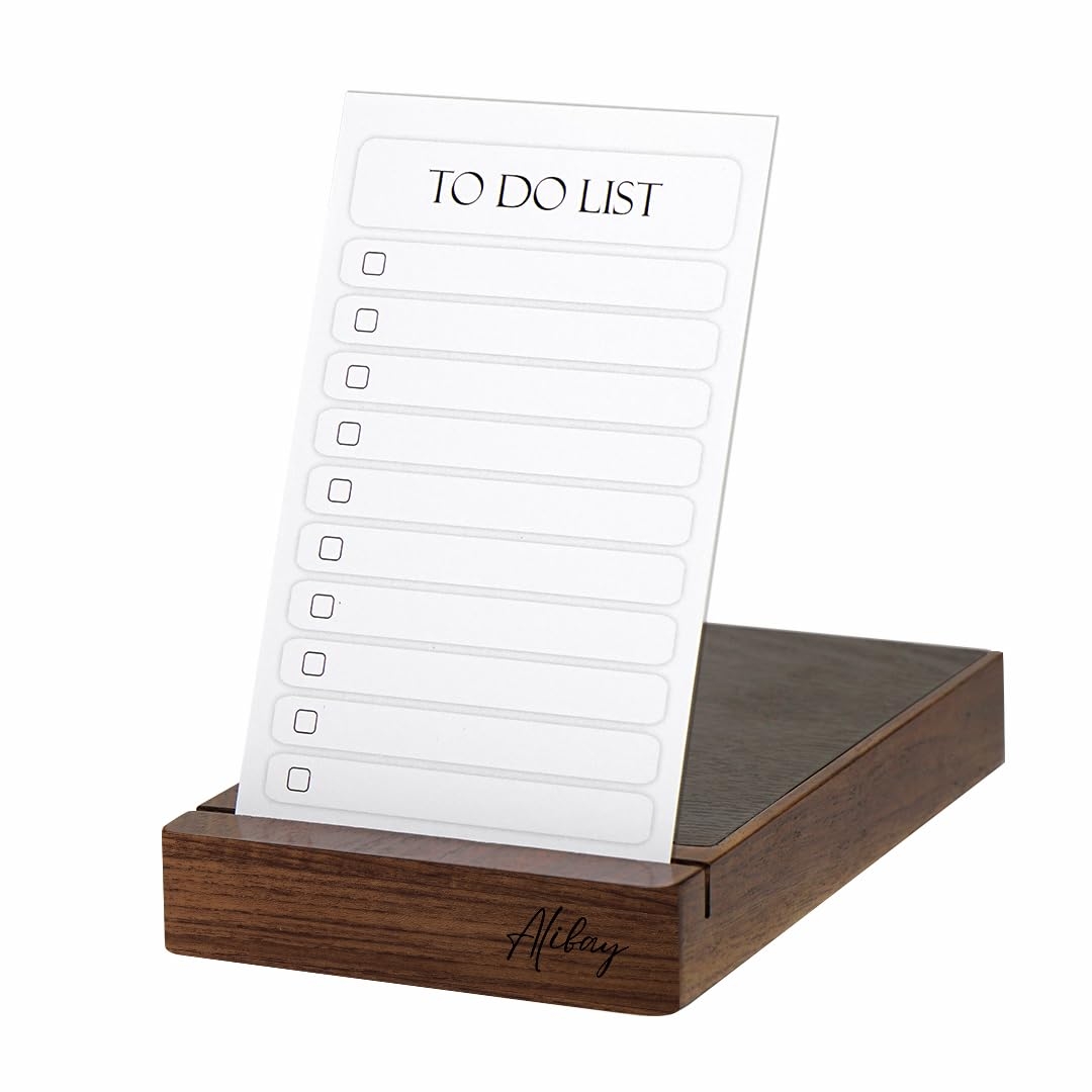 Undated To Do List Pad Planner With Walnut Wooden Stand For Office Desk Daily Weekly Undated To Do List Pad Planner With Walnut Wooden Stand For Office Desk Daily Weekly