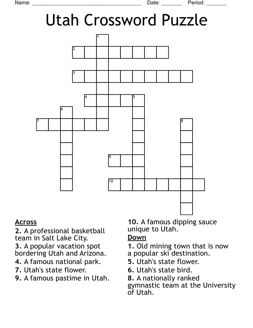 Utah Crossword WordMint