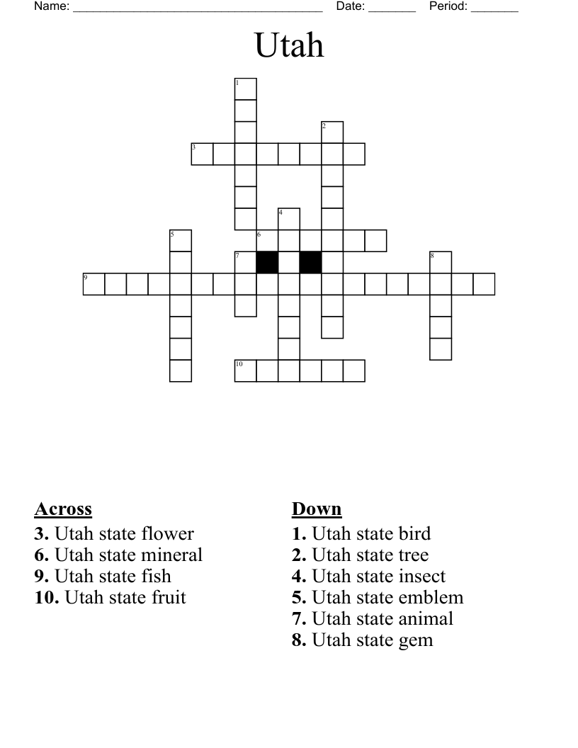 utah city crossword clue