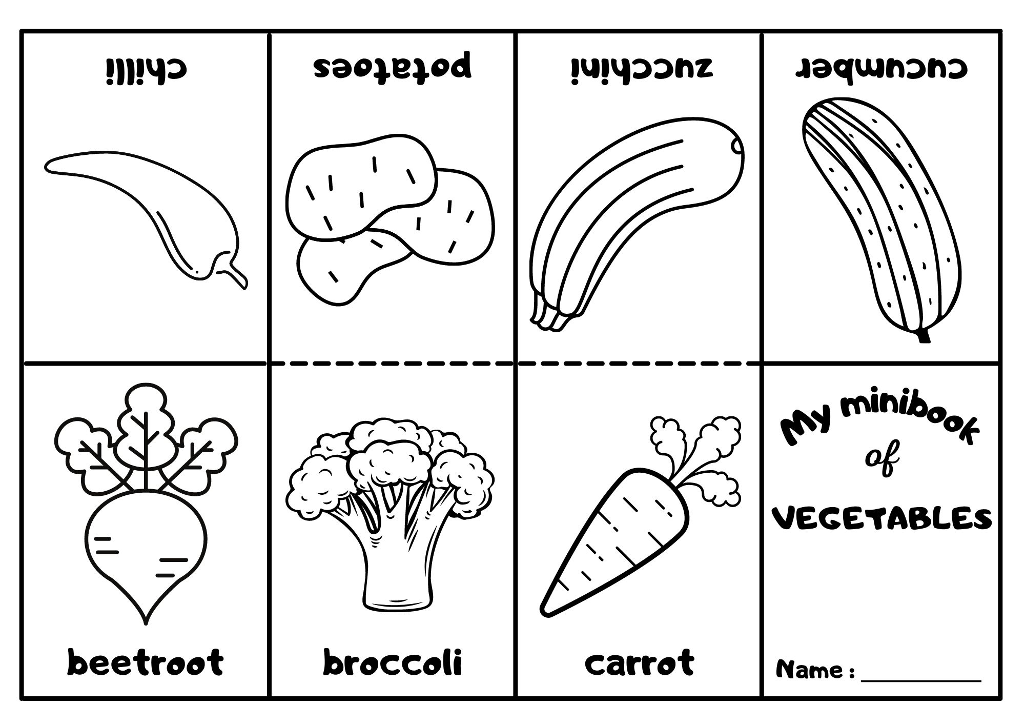 Vegetables Mini Coloring Book Ezpzlearn Vegetables Mini Coloring Book Ezpzlearn