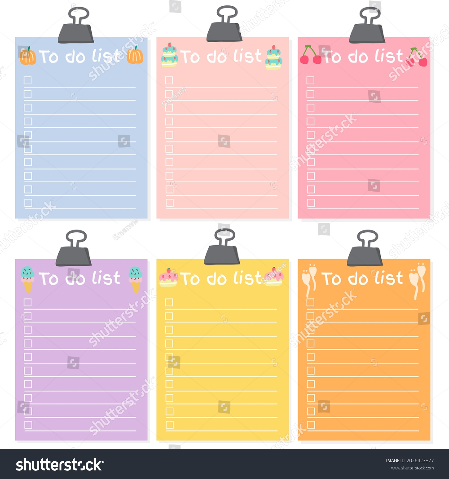 Vektor Stok Cute Paper Note Printable Do List Tanpa Royalti 2026423877 Shutterstock