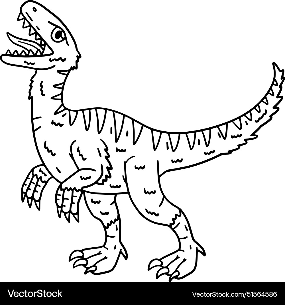 Velociraptor Dinosaur Isolated Coloring Page Royalty Free Vector VectorStock Velociraptor Dinosaur Isolated Coloring Page Royalty Free Vector VectorStock