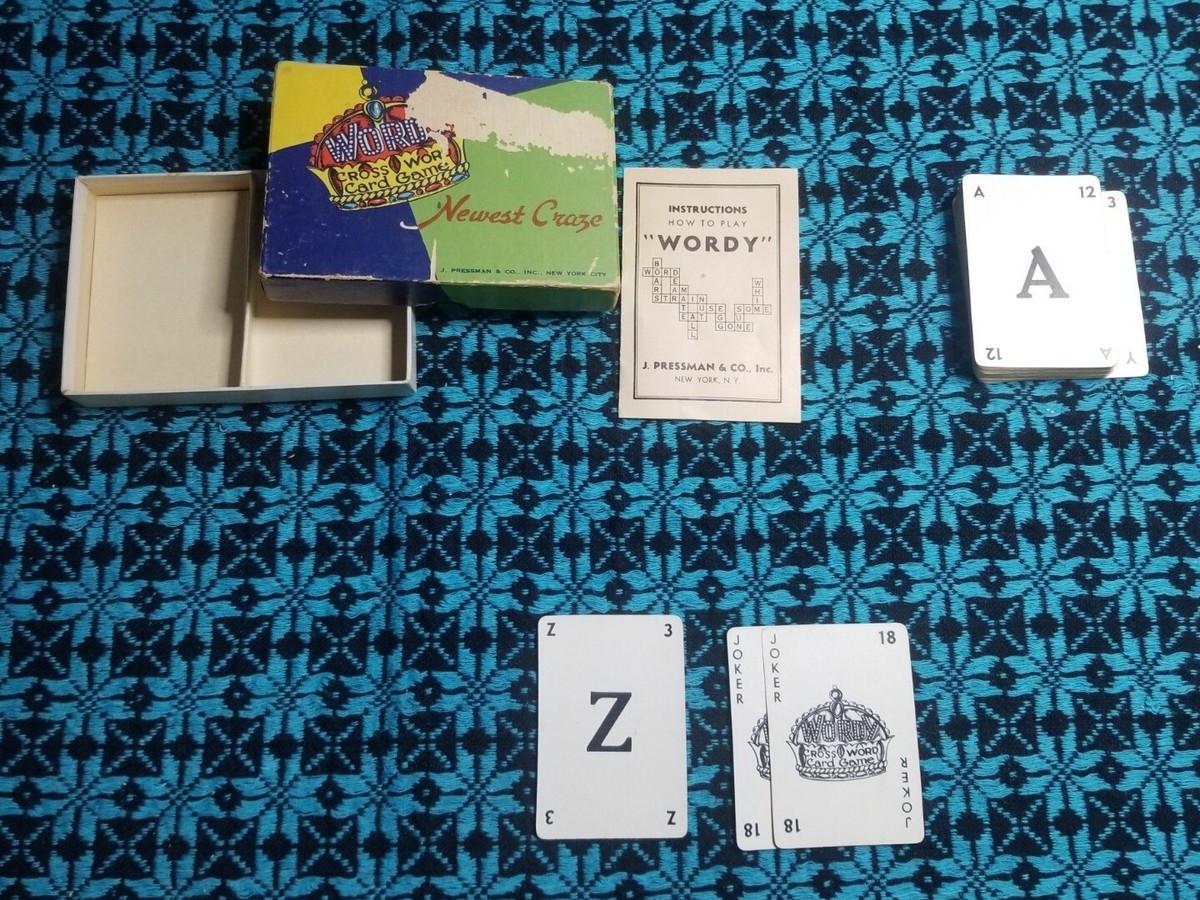 Vintage J Pressman Card Game Wordy Crossword Newest Craze 1930s EBay