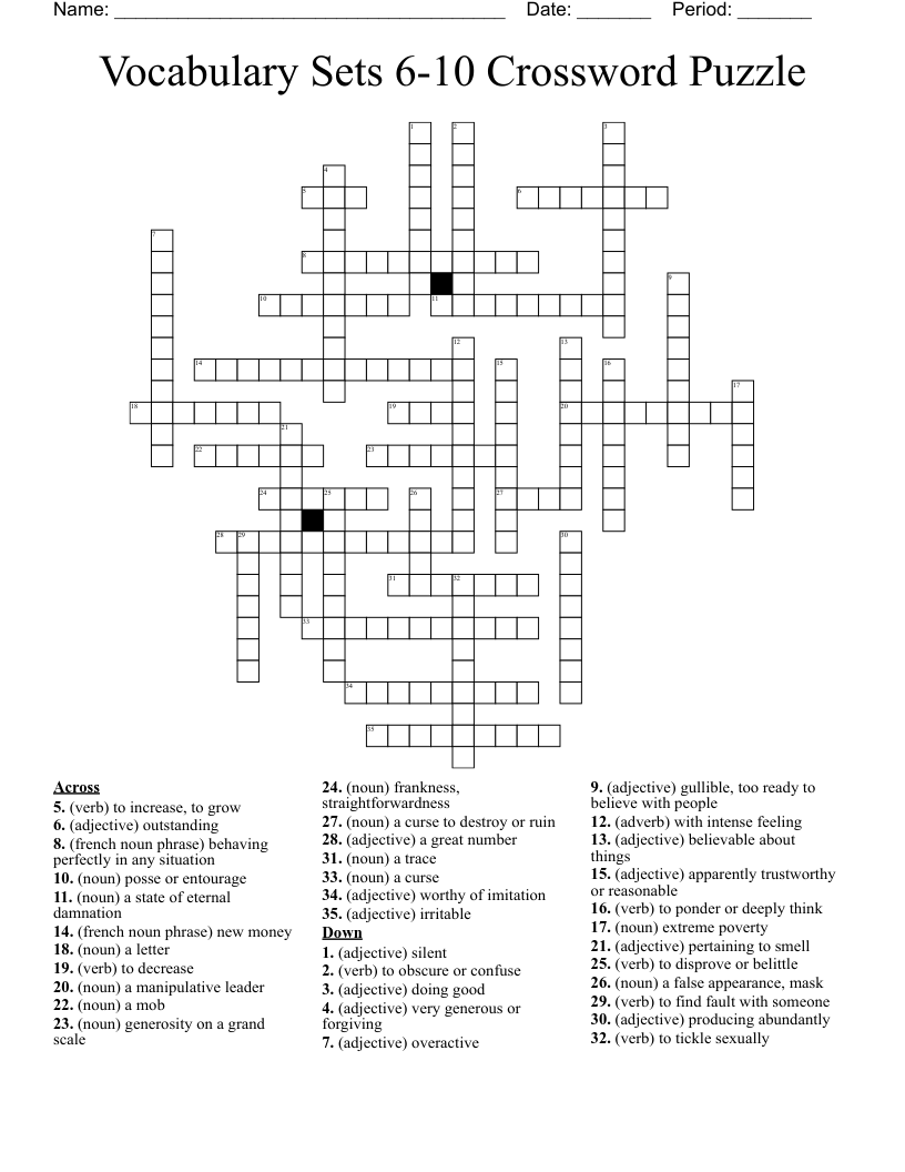 Vocabulary Sets 6 10 Crossword Puzzle WordMint Vocabulary Sets 6 10 Crossword Puzzle WordMint
