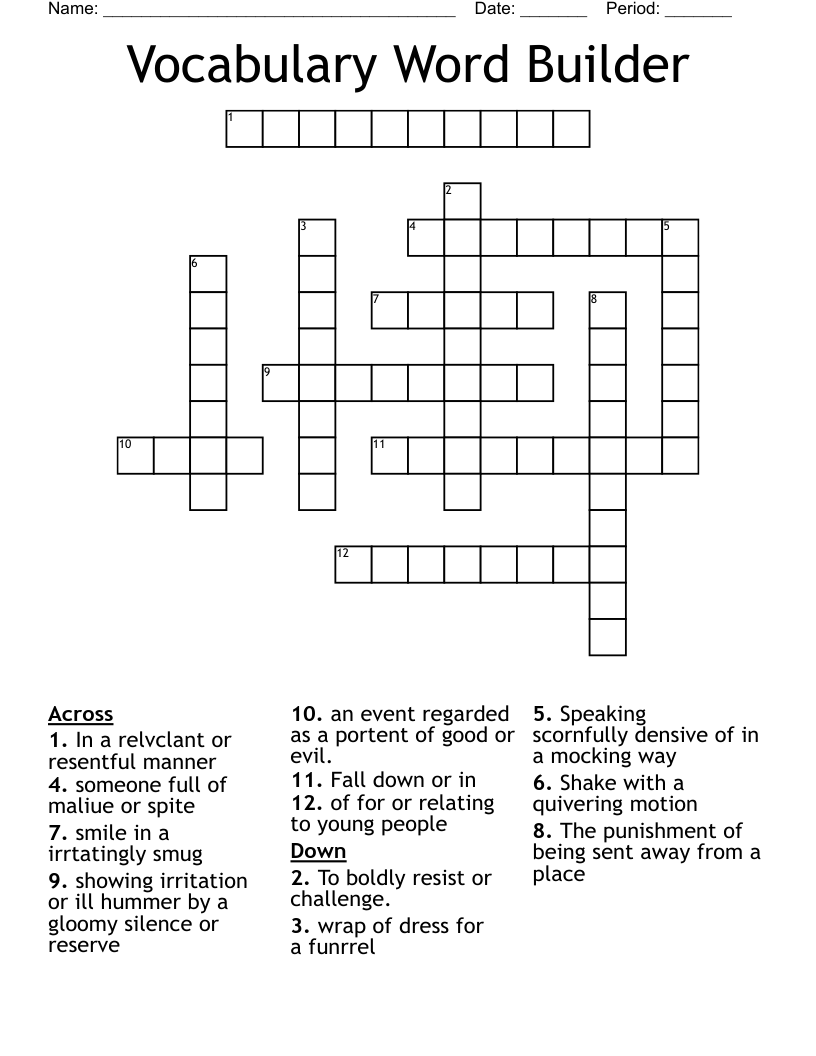 Vocabulary Word Builder Crossword WordMint Vocabulary Word Builder Crossword WordMint