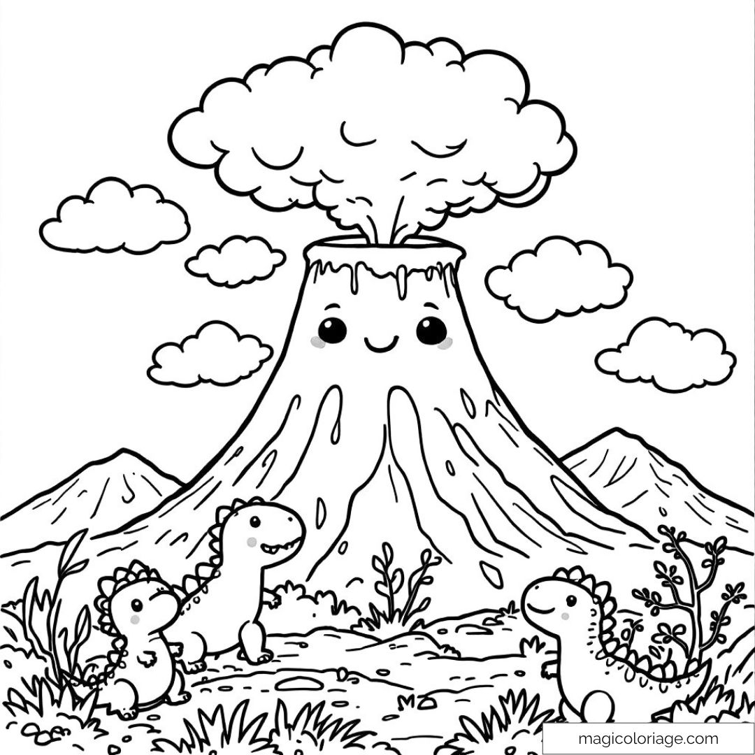 Volcano Coloring Pages 30 Printable Drawings Free PDF 