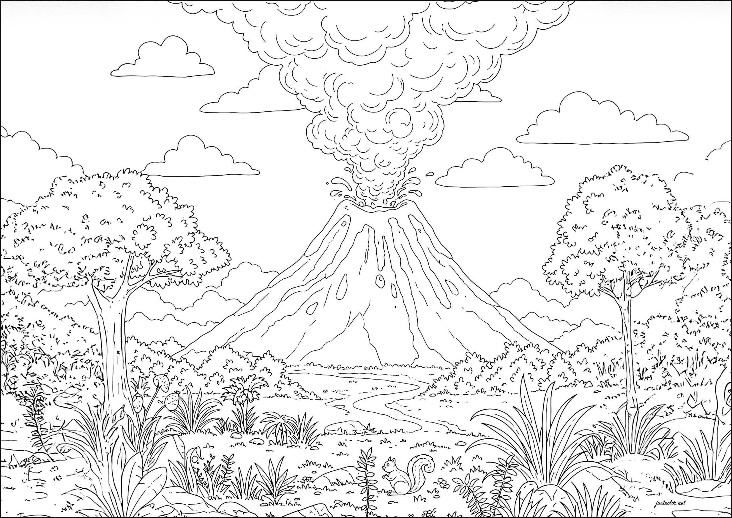 volcano coloring pages volcano coloring pages