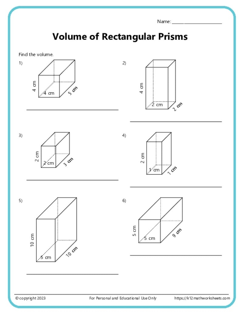 rectangular prism worksheet surface area rectangular prism worksheet surface area