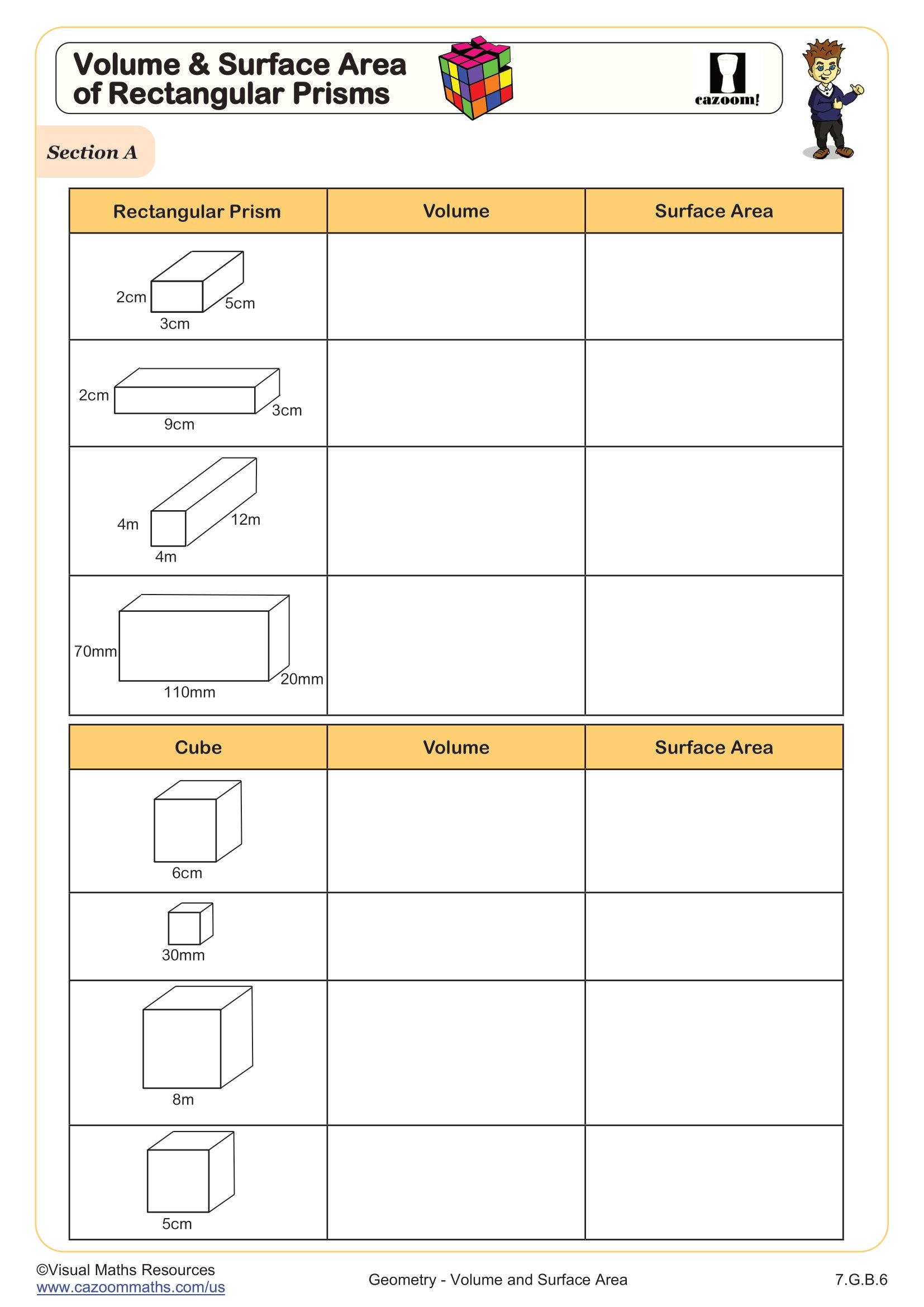 volume of rectangular prism worksheet volume of rectangular prism worksheet