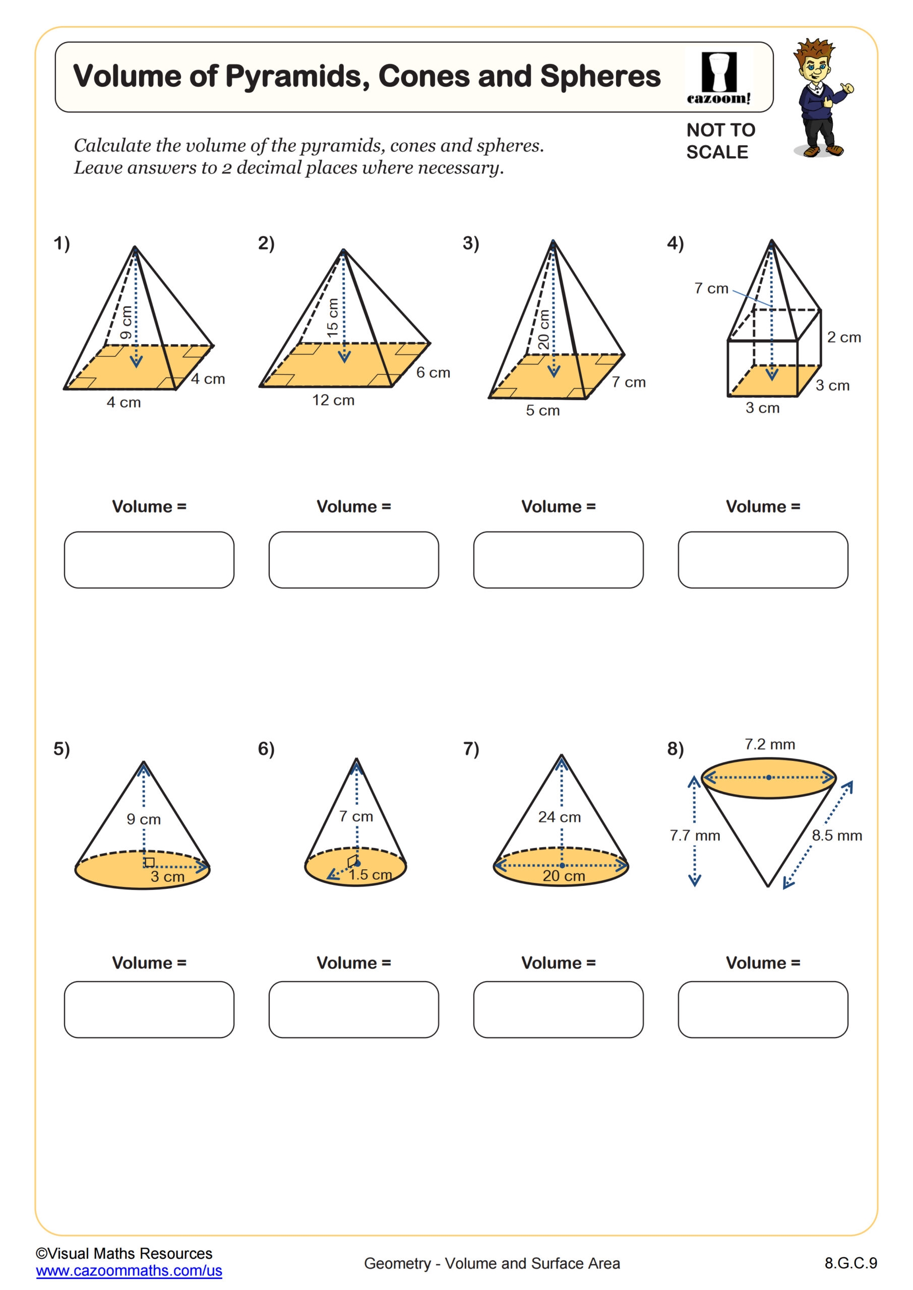 Volume Of Pyramids Cones And Spheres Worksheet Fun And Engaging 8th Grade PDF Worksheets Cazoom Math Volume Of Pyramids Cones And Spheres Worksheet Fun And Engaging 8th Grade PDF Worksheets Cazoom Math