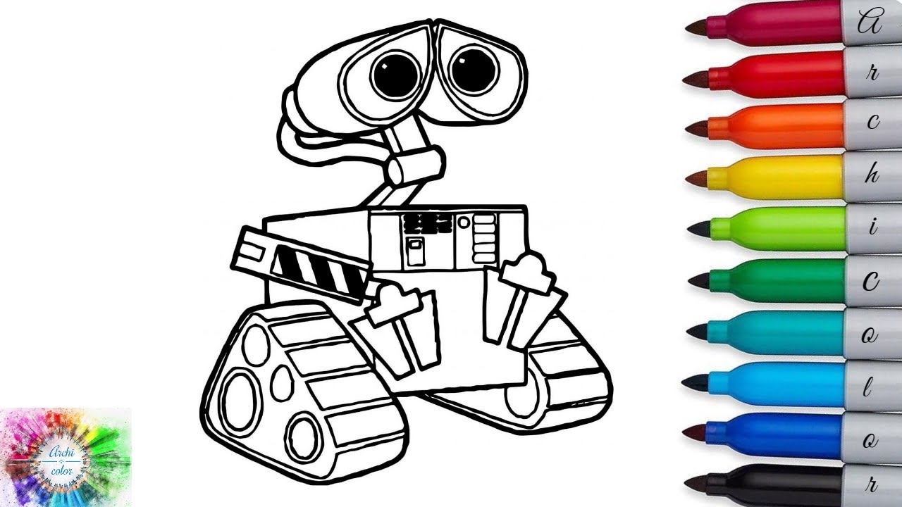 wall e coloring page