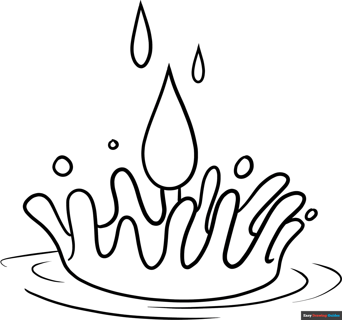 Water Drops Coloring Page Easy Drawing Guides
