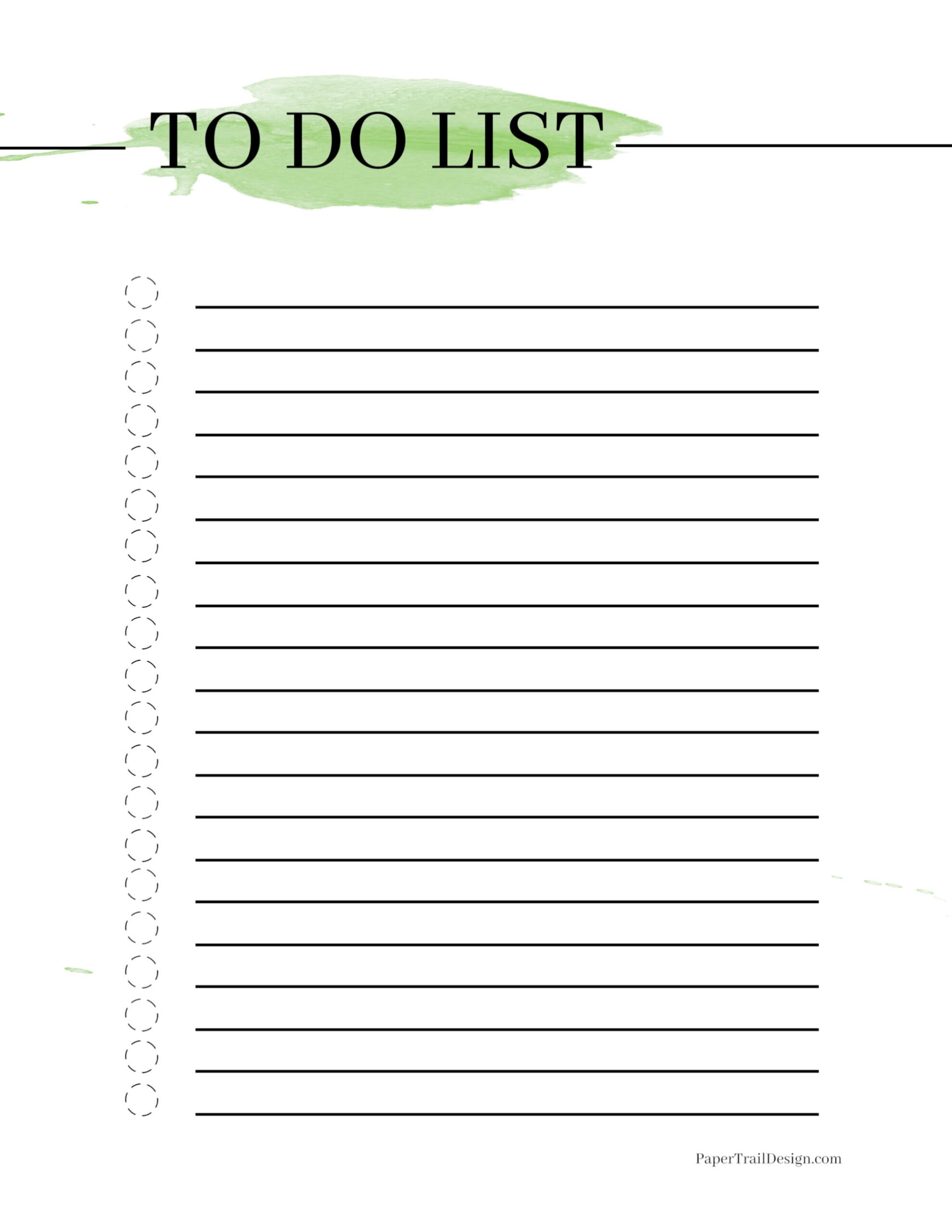 Watercolor To Do List Printable Paper Trail Design