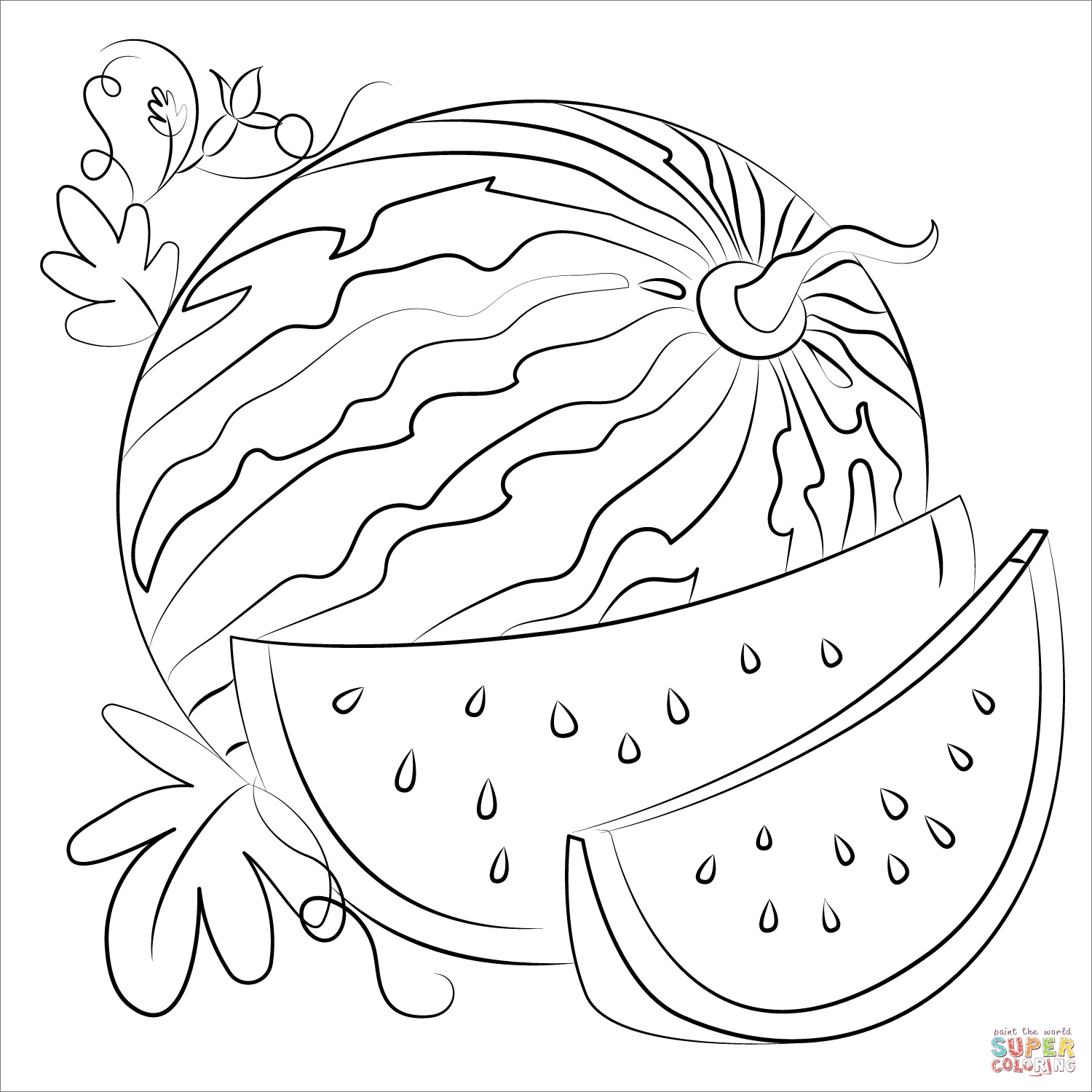 Watermelons 55 Free Printable Coloring Pages