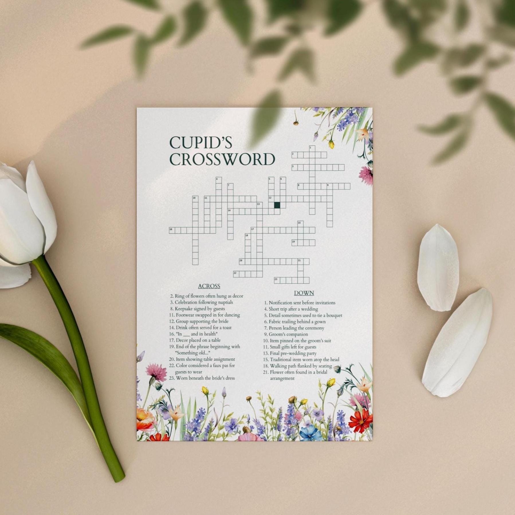 Wedding Themed Crossword Etsy UK