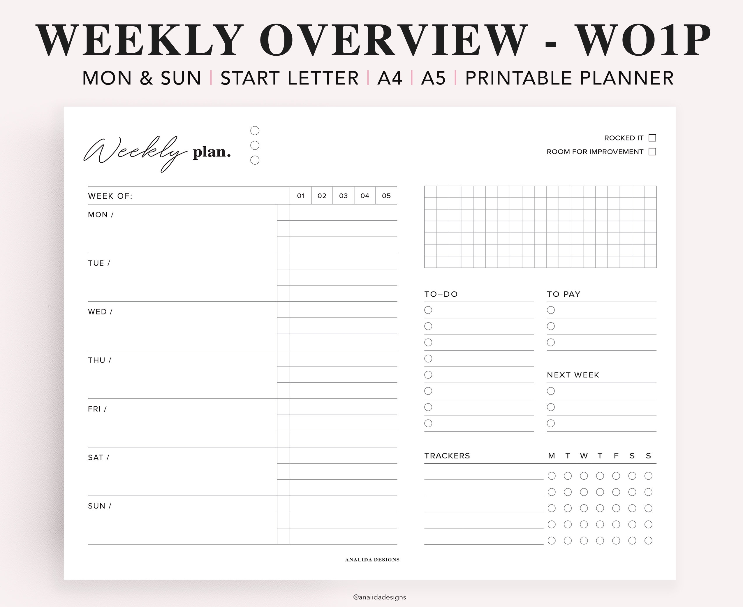 weekly to do list planner