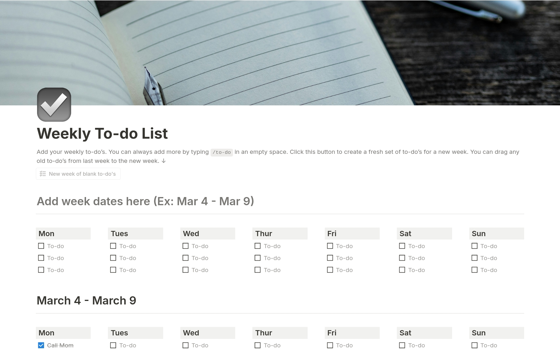 Weekly To do List 2026 Template Notion Marketplace Weekly To do List 2026 Template Notion Marketplace
