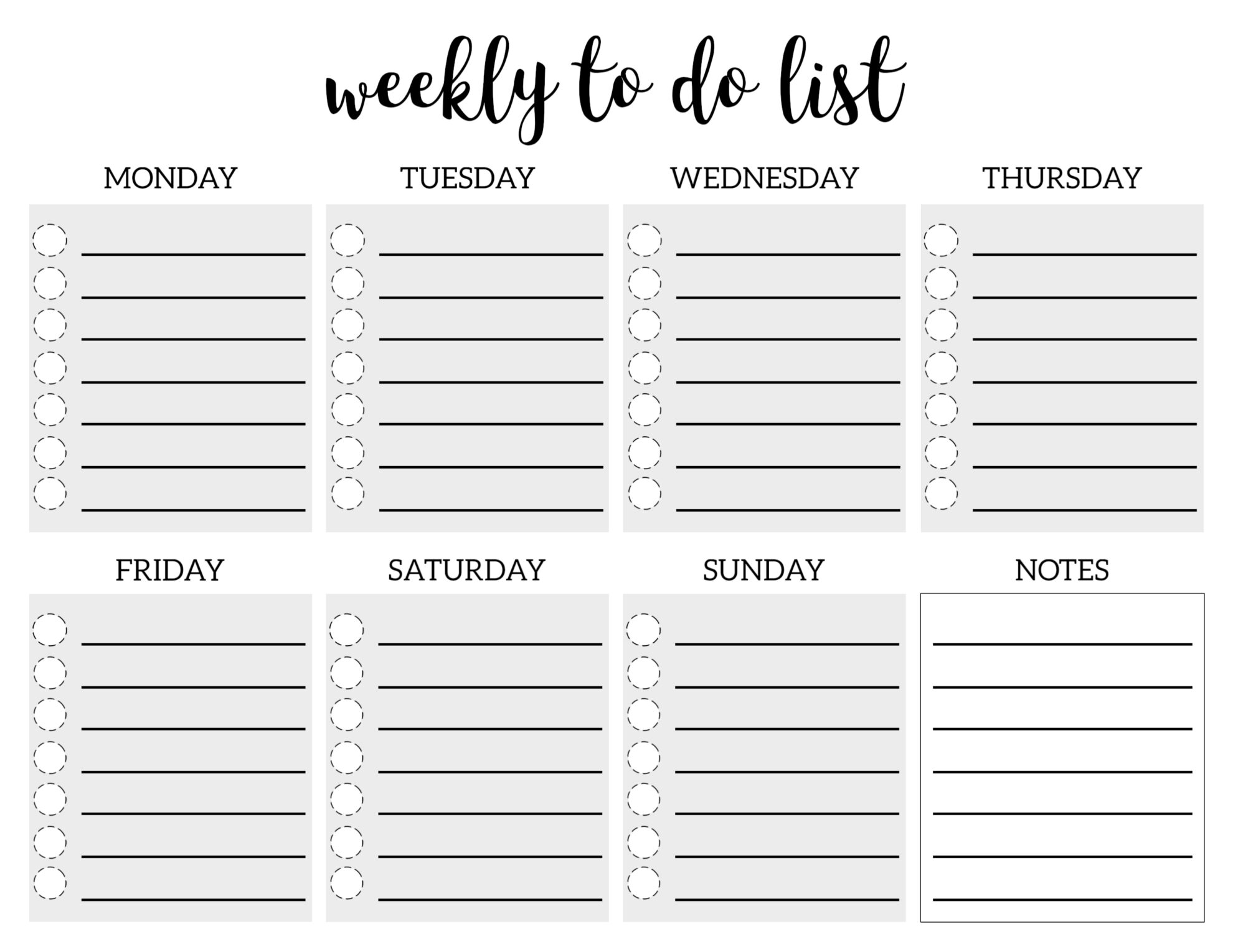 to do list template print