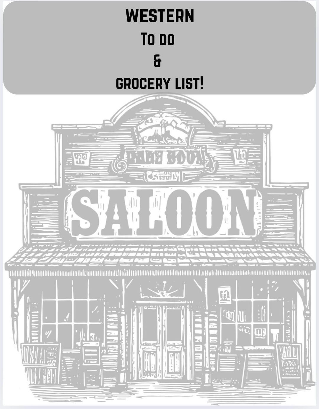 Western To Do List Western Grocery List Etsy