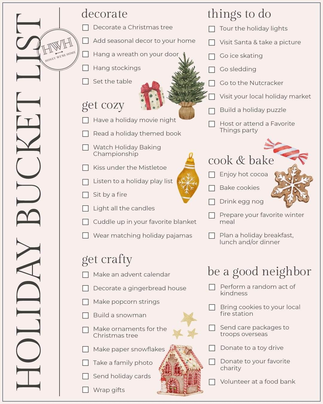What To Do With Kids During Christmas Break Holiday Bucket List Honey We re Home