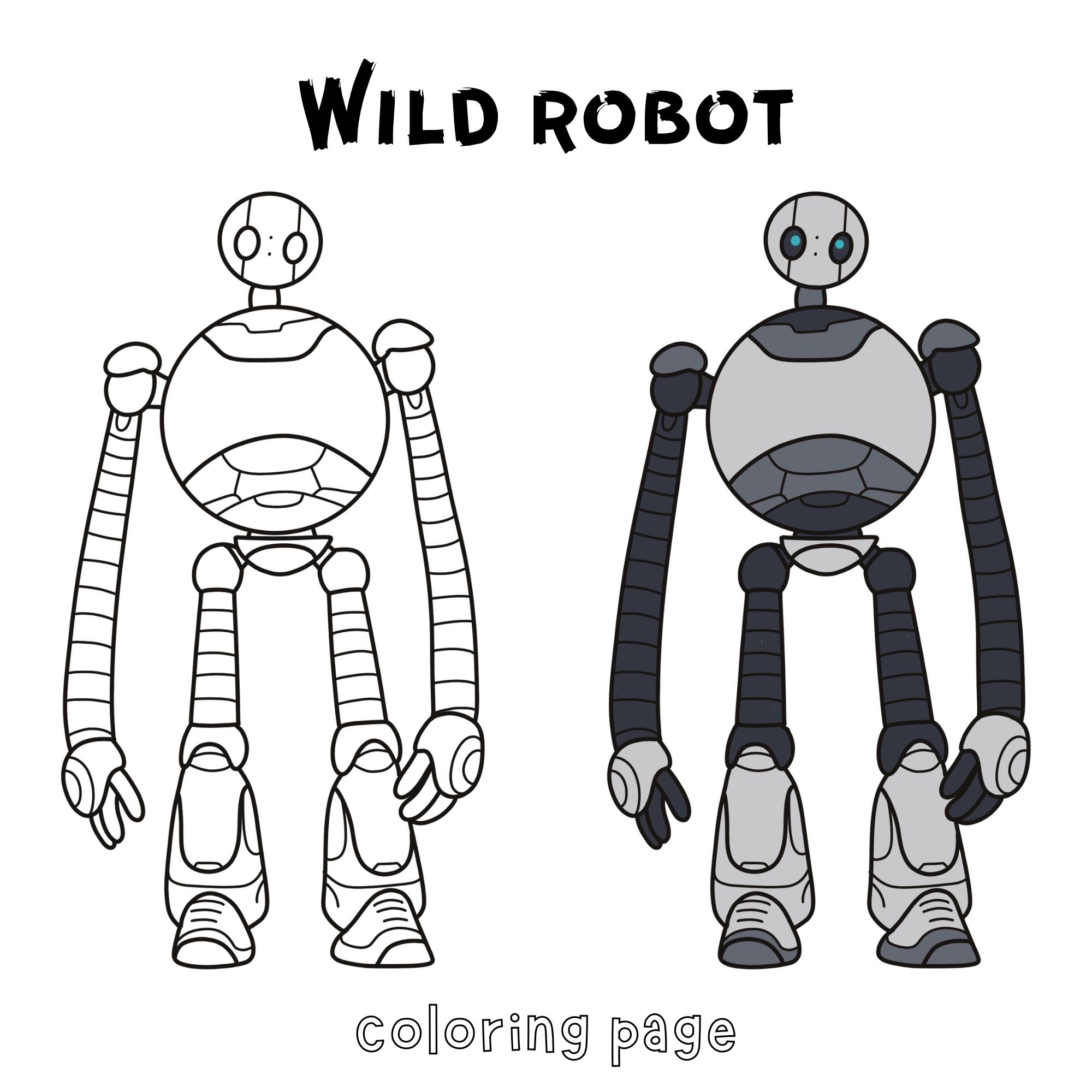 Wild Robot Coloring Page For Kids Etsy Australia