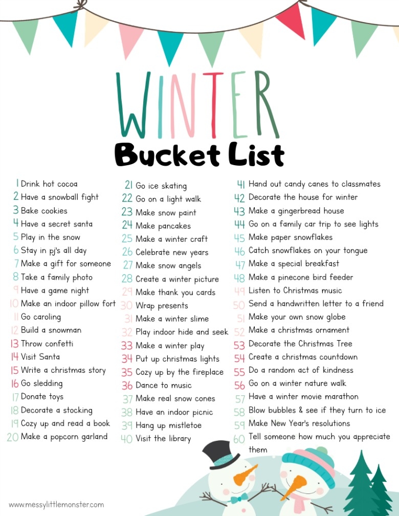 winter to do list winter to do list