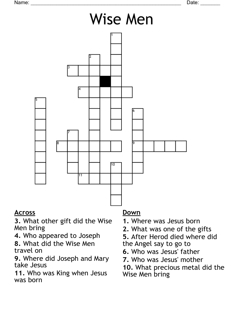 Wise Men Crossword WordMint Wise Men Crossword WordMint