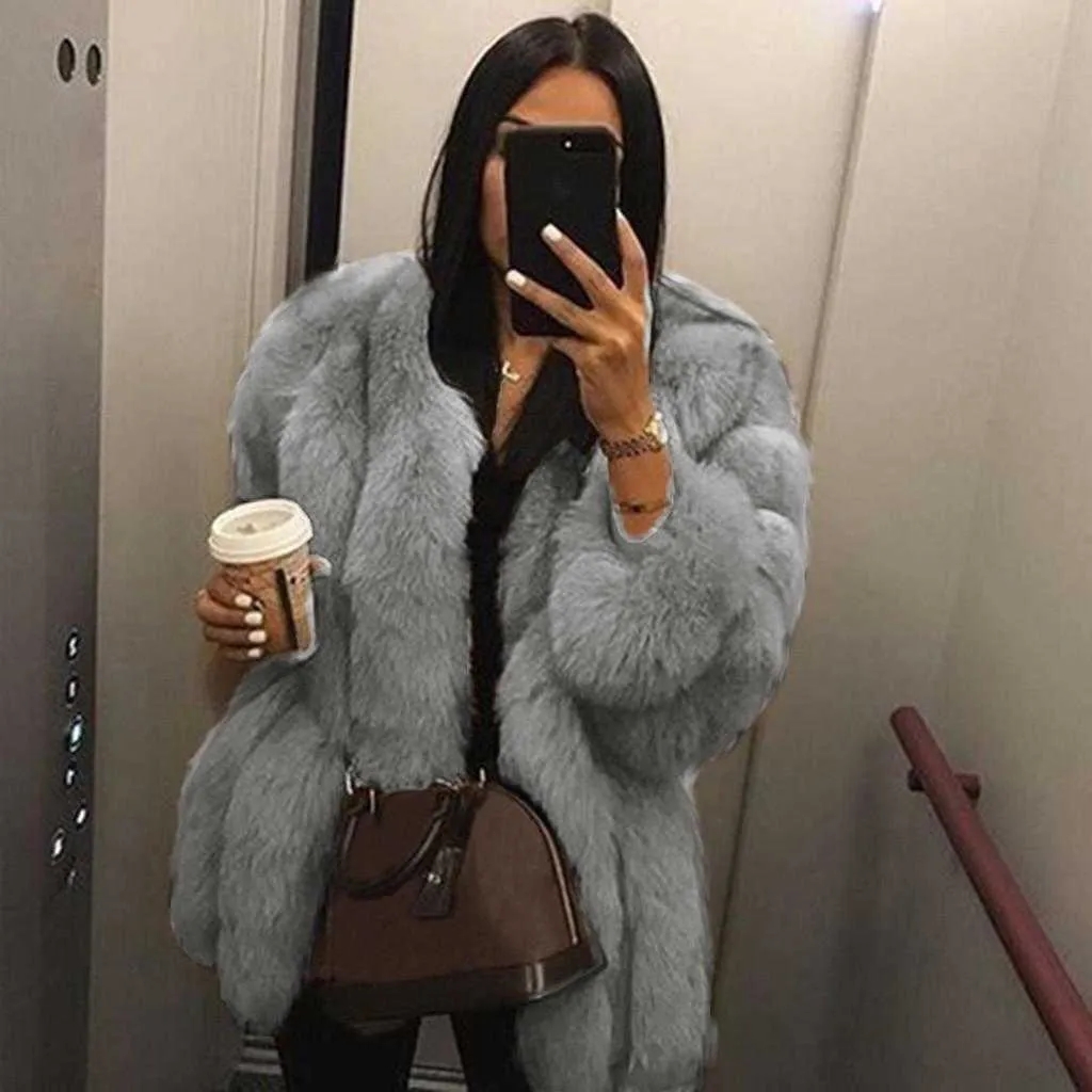 Womens Faux Fur Coat Winter Warm Thick Overcoat Plus Size Fluffy Jacket Rabbit Raccoon Style Ladies Clothing From Dhgate Womens Fur Faux Fur Price 35 28