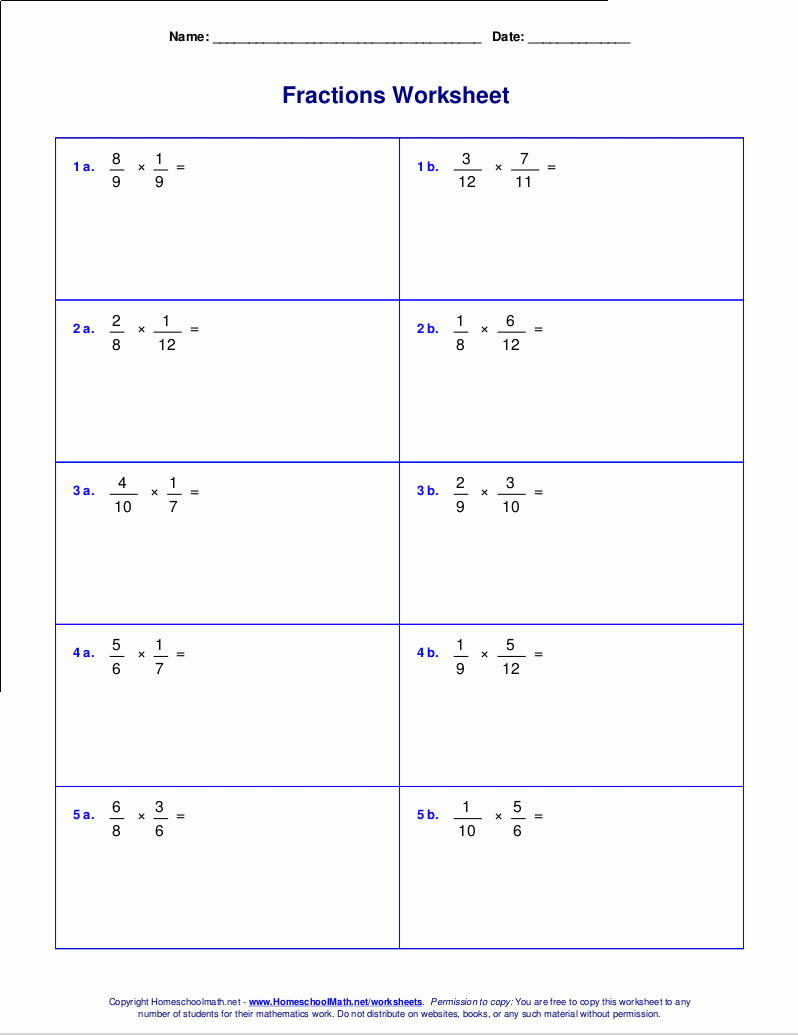 Worksheets For Fraction Multiplication Worksheets For Fraction Multiplication