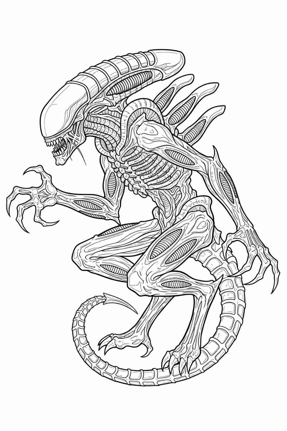 Xenomorph Alien Coloring Page Sci Fi Horror FREE Printable Xenomorph Alien Coloring Page Sci Fi Horror FREE Printable