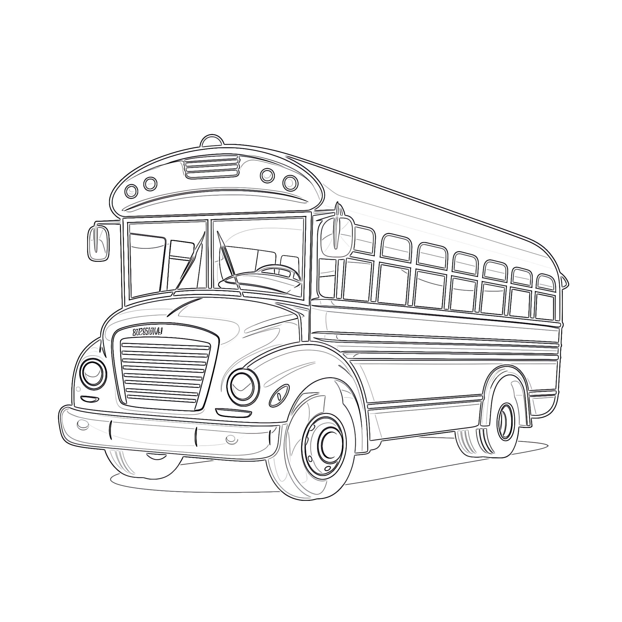 Yellow School Bus Coloring Pages Mimi Panda