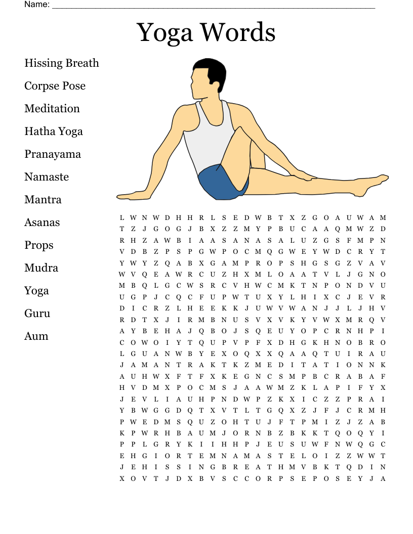 Yoga Poses Sanskrit Crossword WordMint Yoga Poses Sanskrit Crossword WordMint
