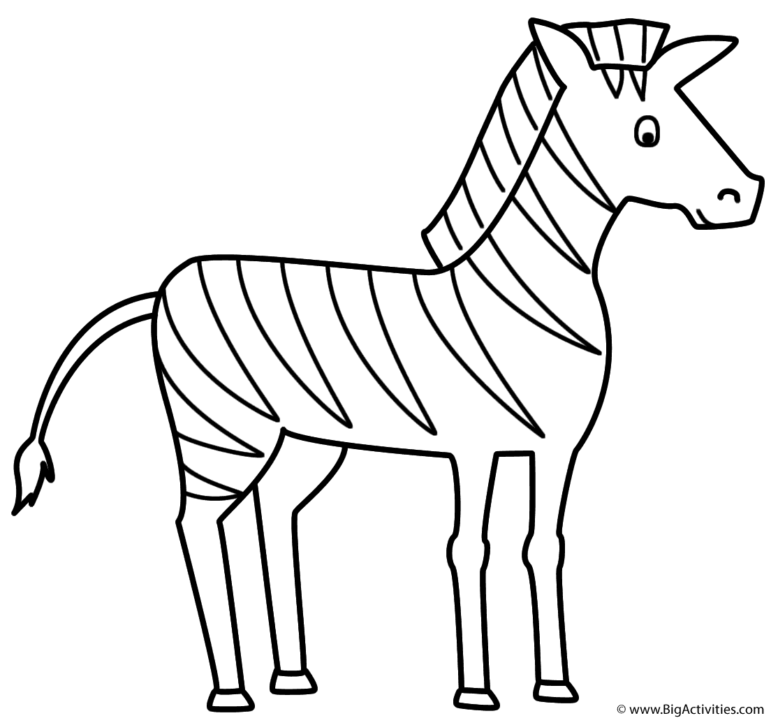 Zebra Coloring Page Animals 