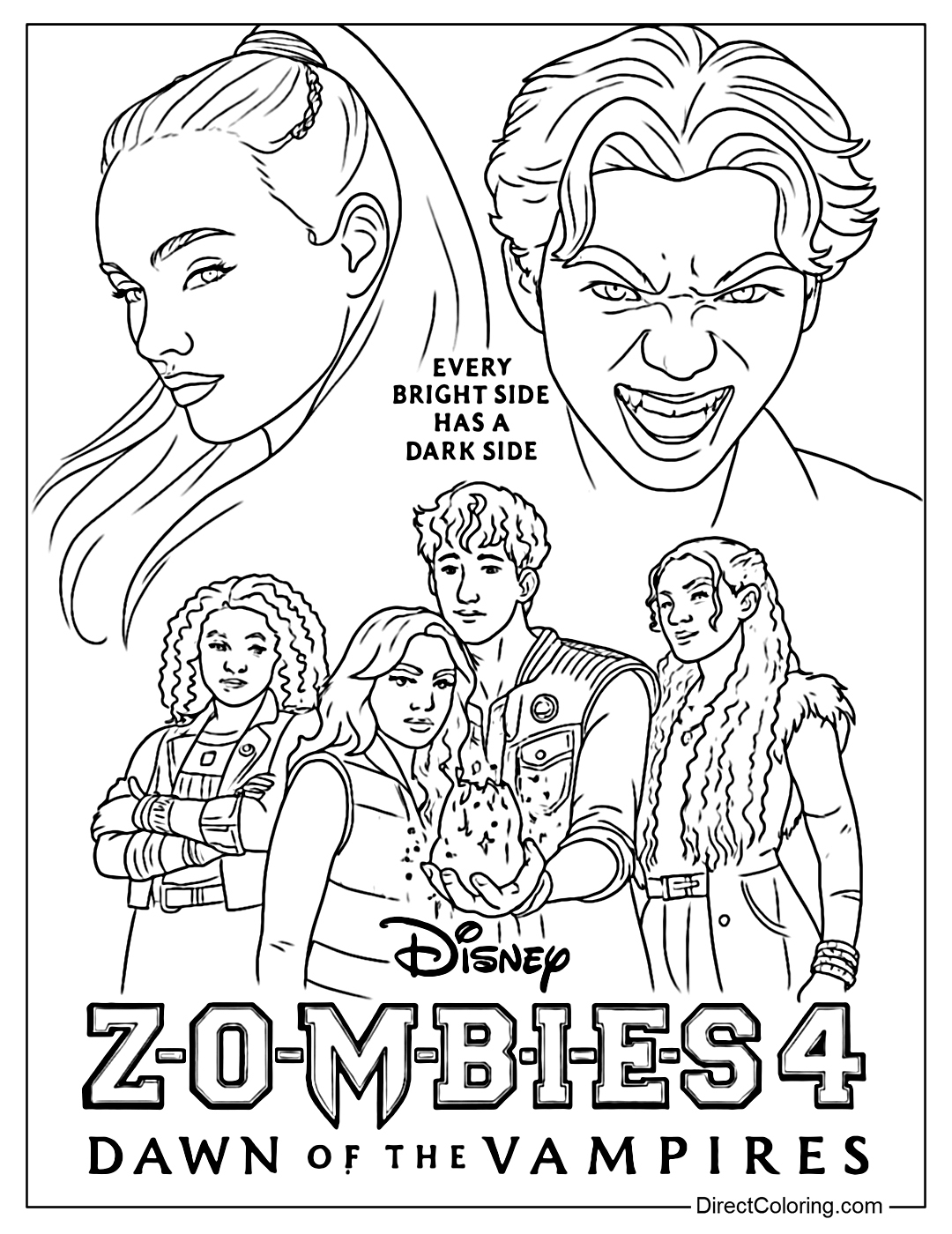 Zombies 4 Coloring Pages Free PDF To Download And Print