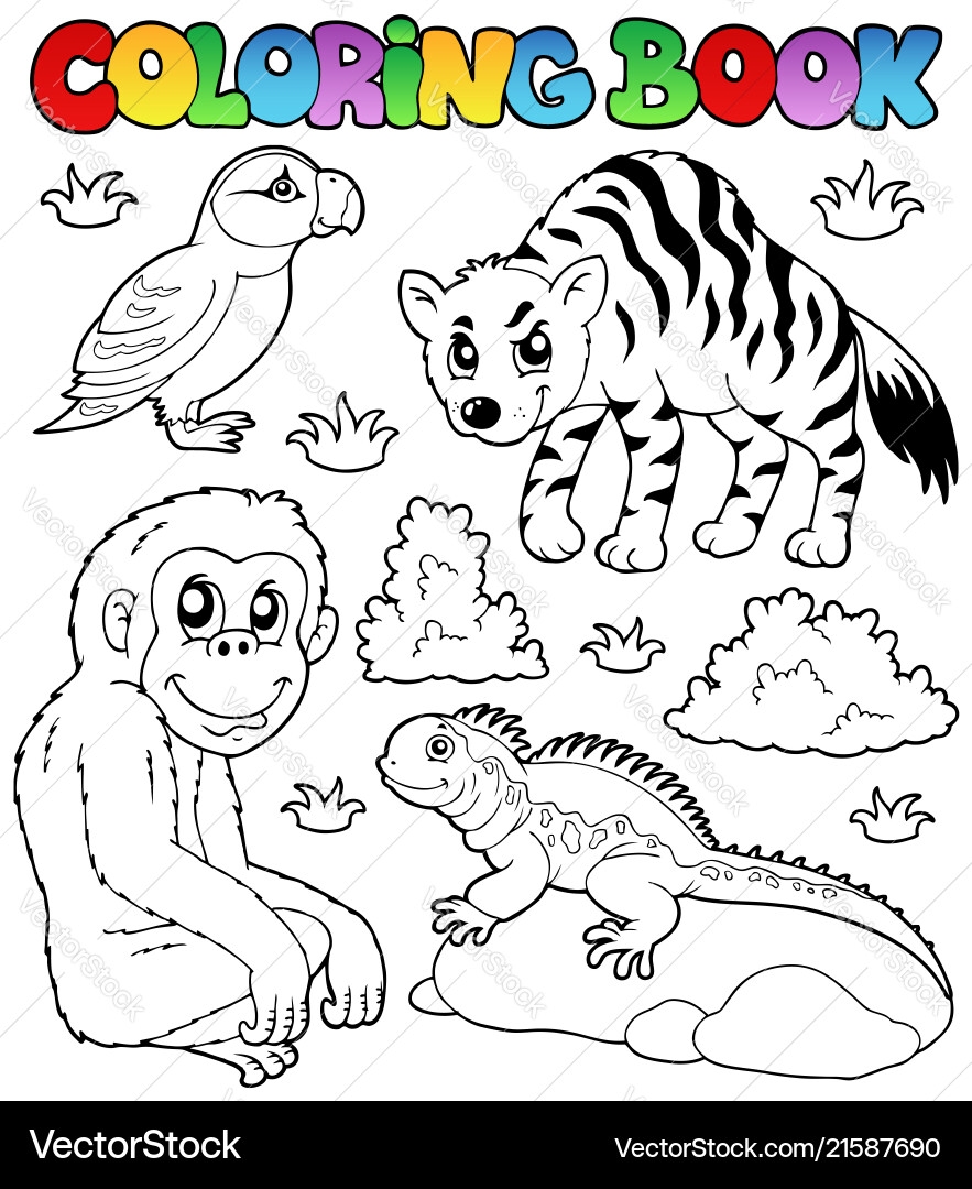 Zoo Animal Coloring Pages Royalty Free Vector VectorStock Zoo Animal Coloring Pages Royalty Free Vector VectorStock