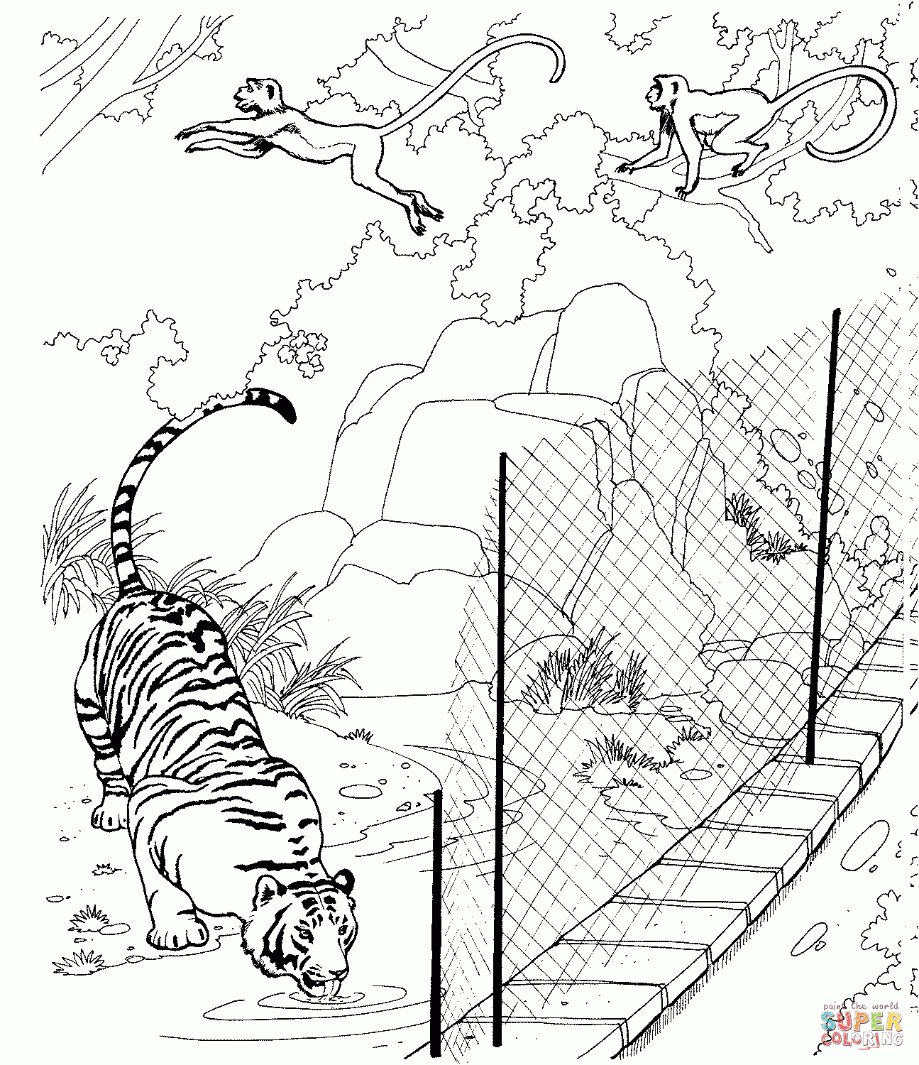 coloring pages of zoo